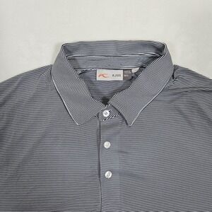 KJUS Shirt Mens Large 52 Blue Pin Stripe Golf Polo Soren UPF 50 Casual